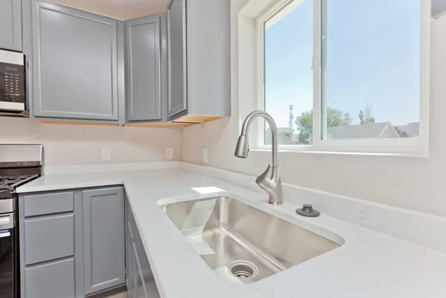 a close view of sink and tap