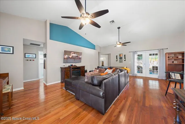 a living room with furniture