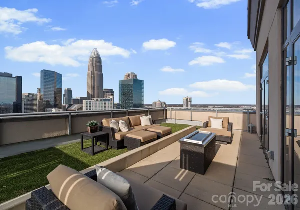 a outdoor view with a sitting space