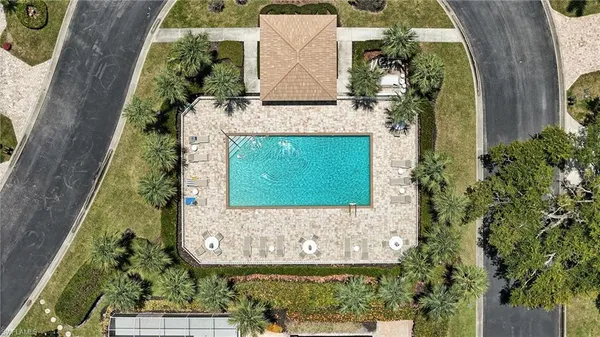 an aerial view of a garden