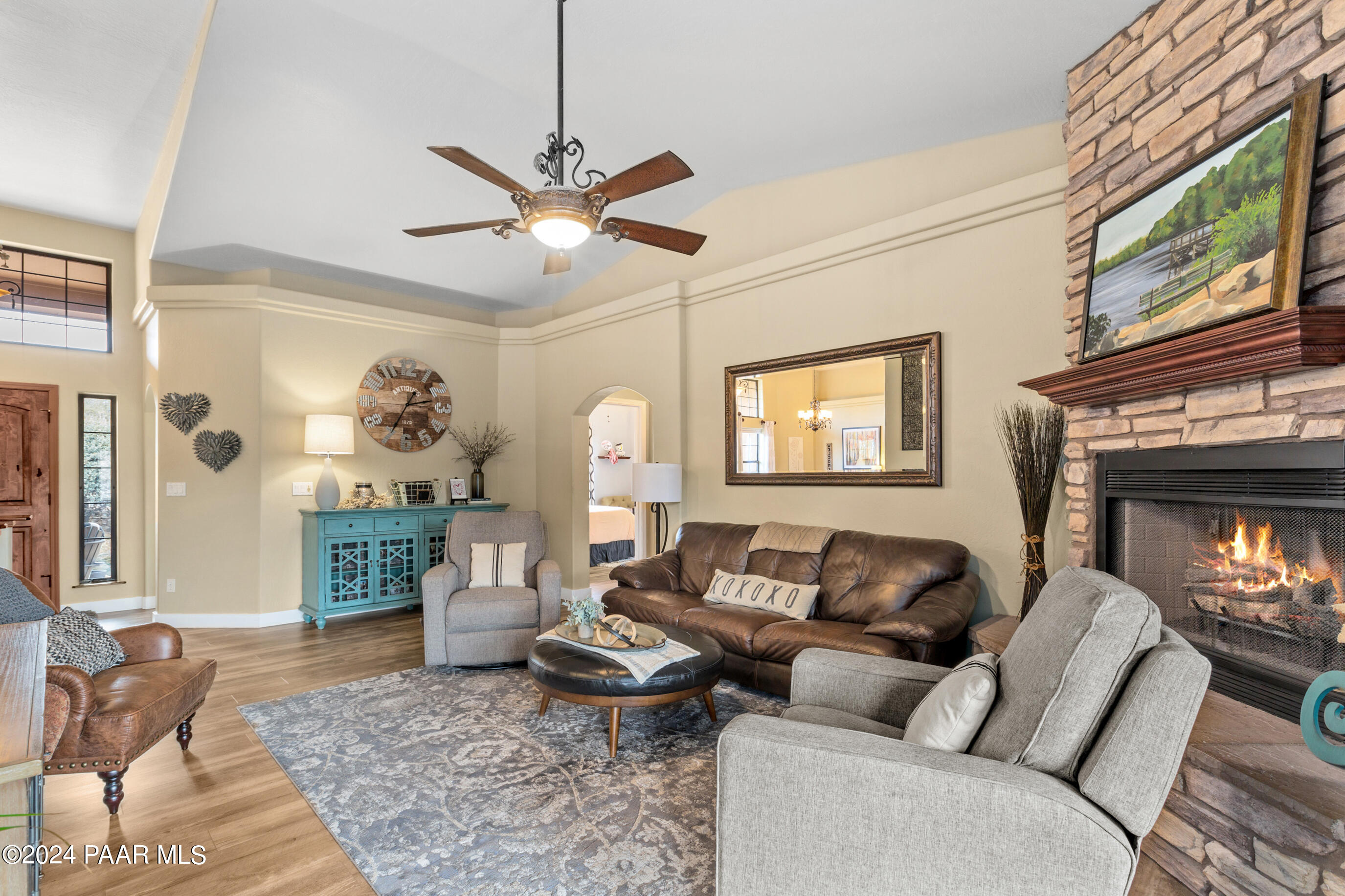 Living room with fireplace