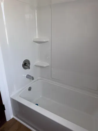a bathroom with a tub