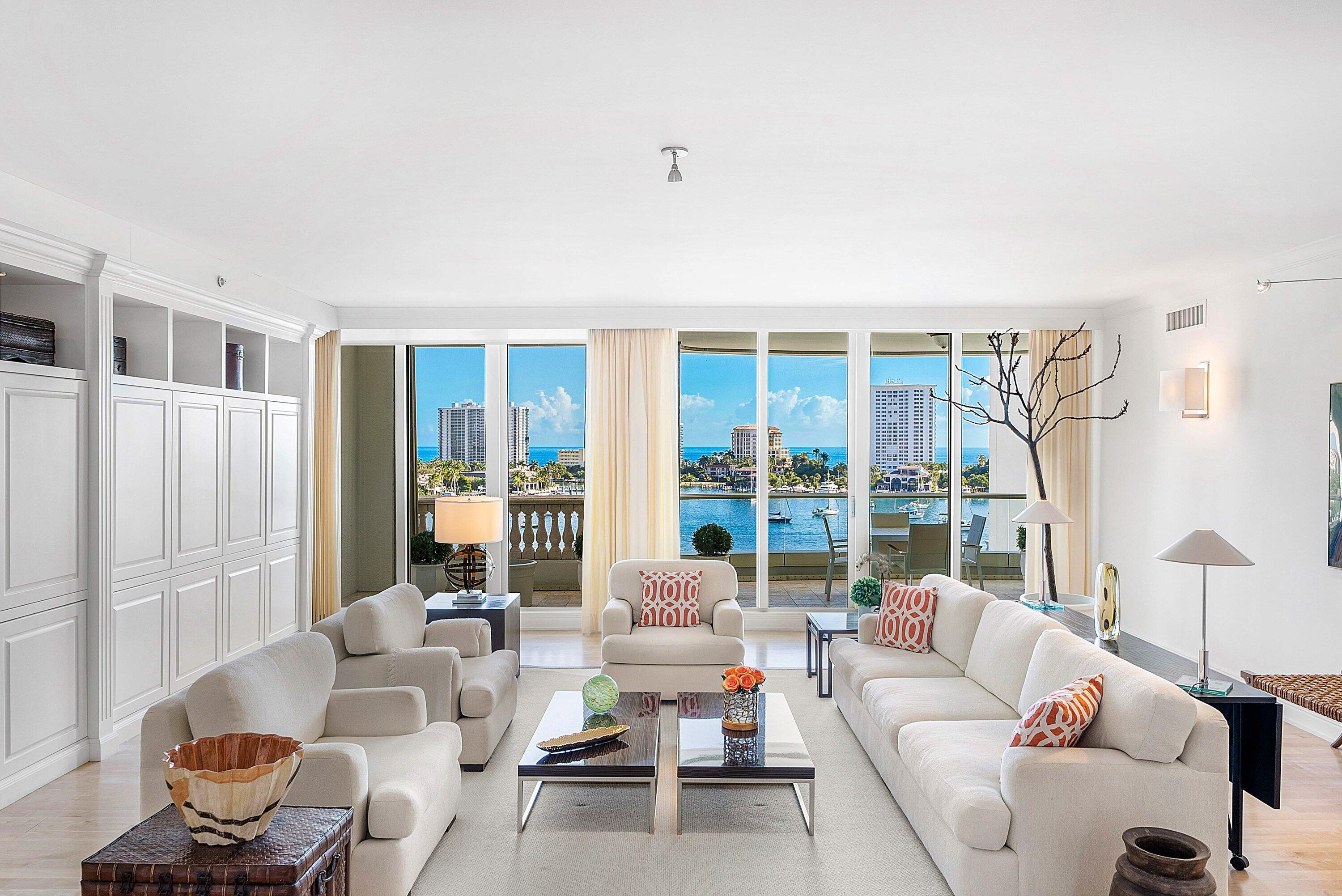 400 Southeast 5th Avenue, Unit 805N Boca Raton, FL 33432 - Photo 2 of 58 a living room with furniture and a large window