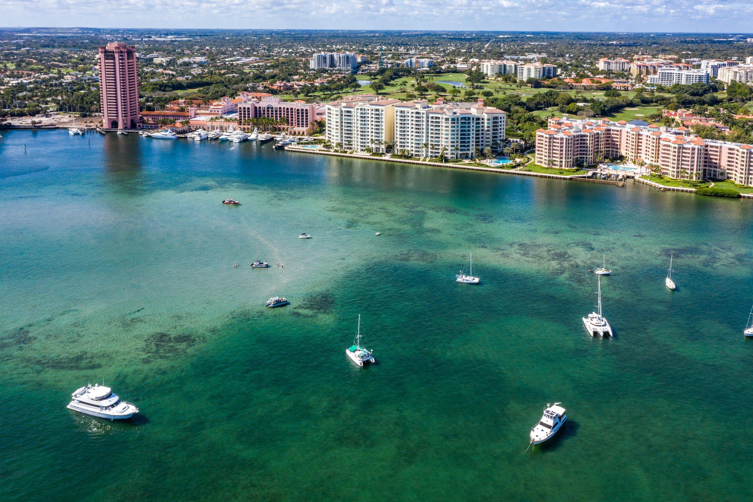 400 Southeast 5th Avenue, Unit 805N Boca Raton, FL 33432 - Photo 49 of 58 an aerial view of a house with a yard lake view