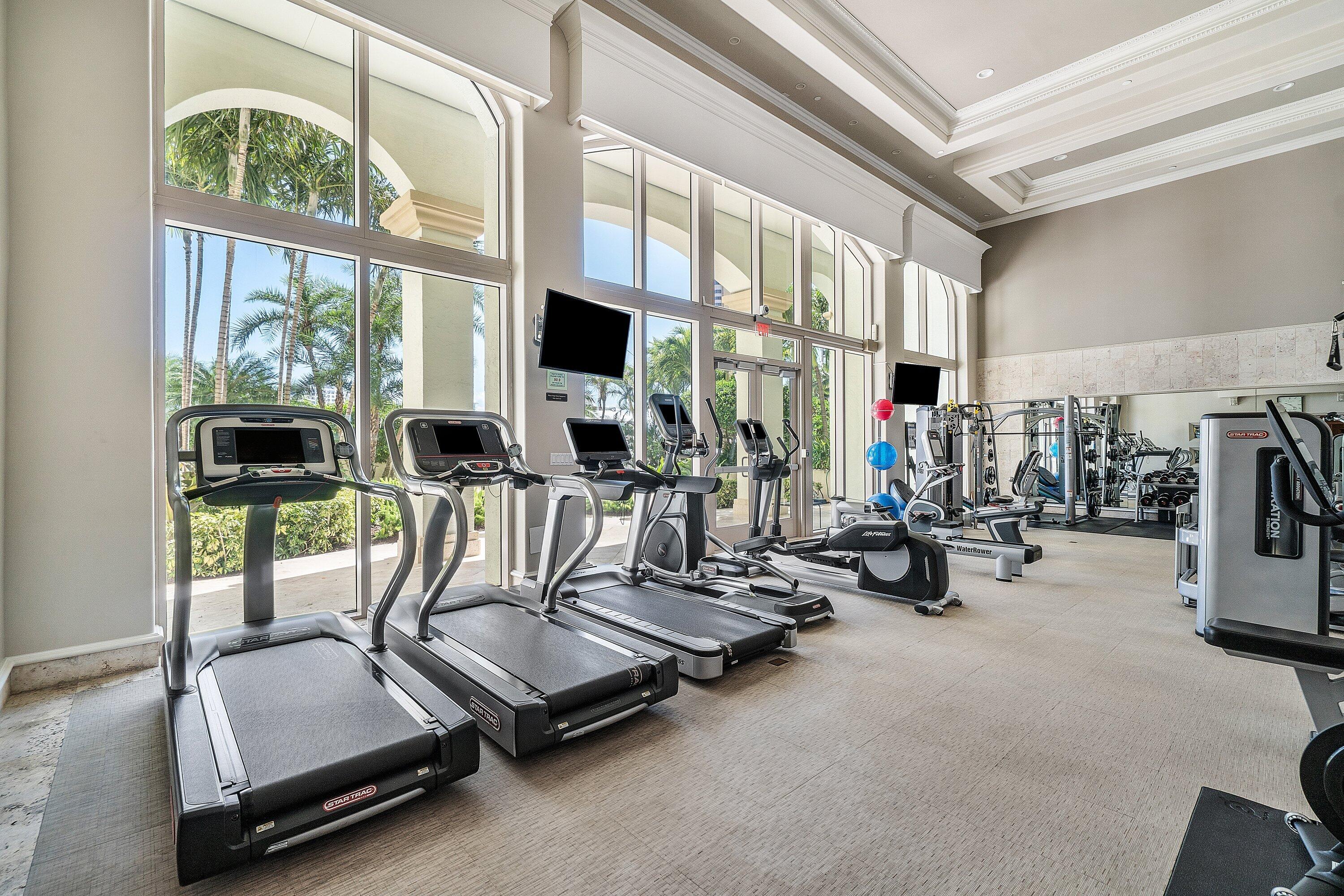 400 Southeast 5th Avenue, Unit 805N Boca Raton, FL 33432 - Photo 53 of 58 a room with gym equipment and a large window