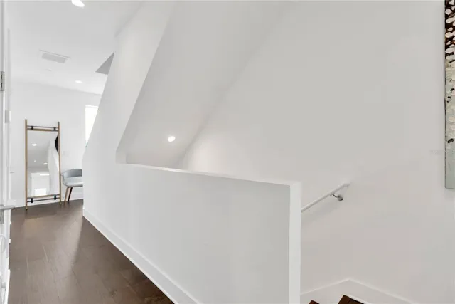 a view of hallway with stairs