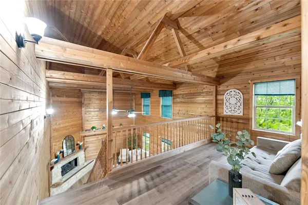 a view of a porch with furniture