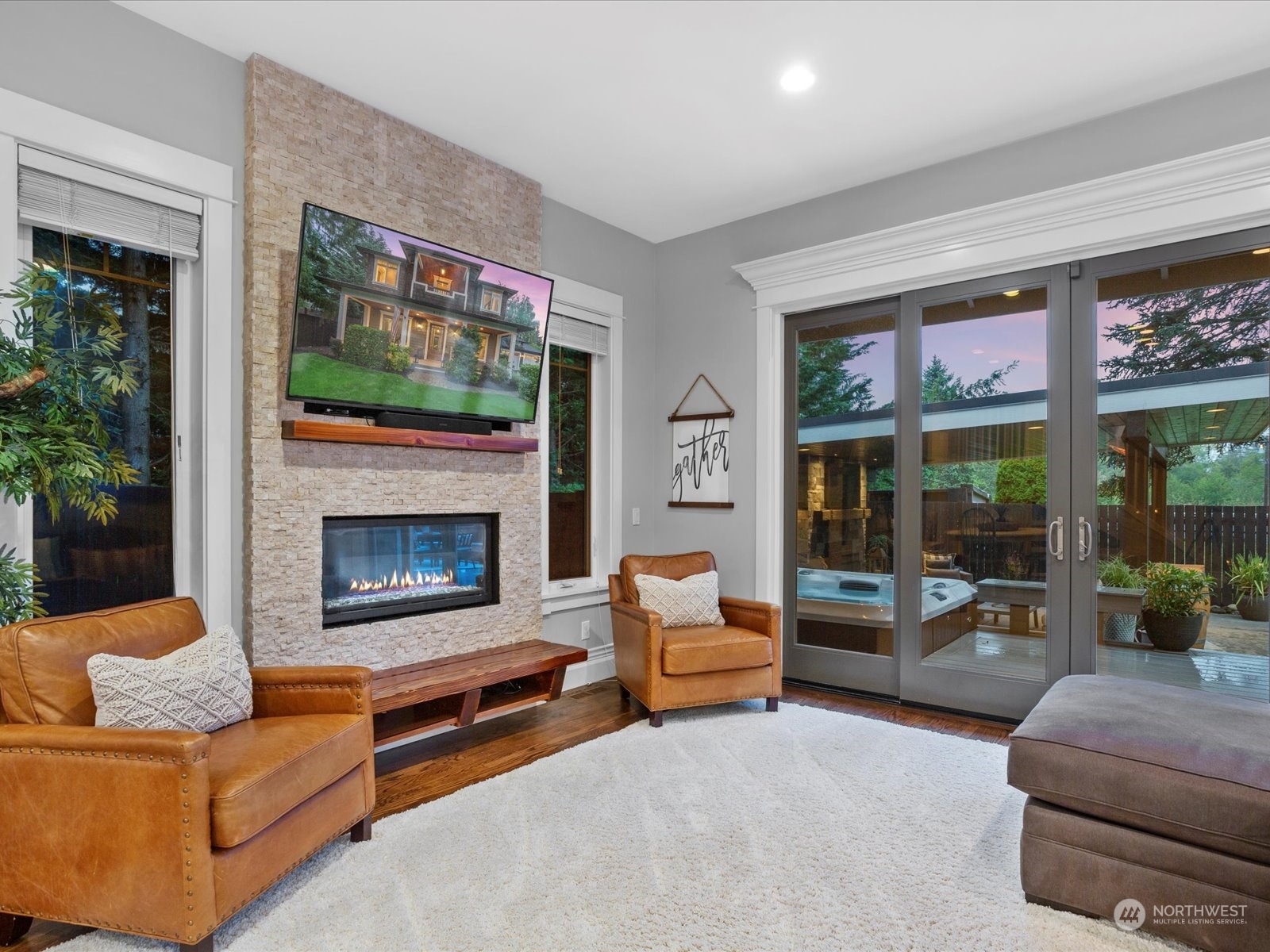 816 13th Street Snohomish, WA 98290 - Photo 12 of 34 a living room with furniture and a fireplace
