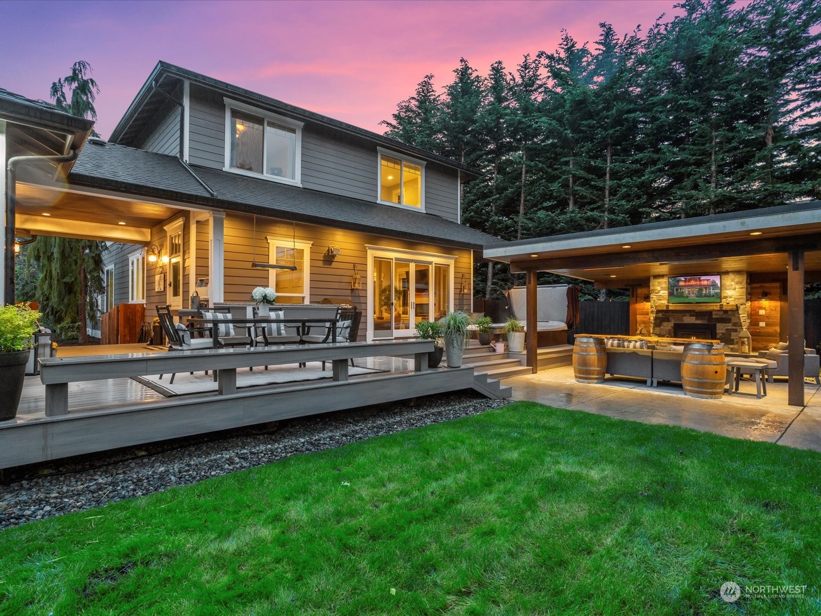 816 13th Street Snohomish, WA 98290 - Photo 32 of 34 a view of a house with a backyard patio and sitting area