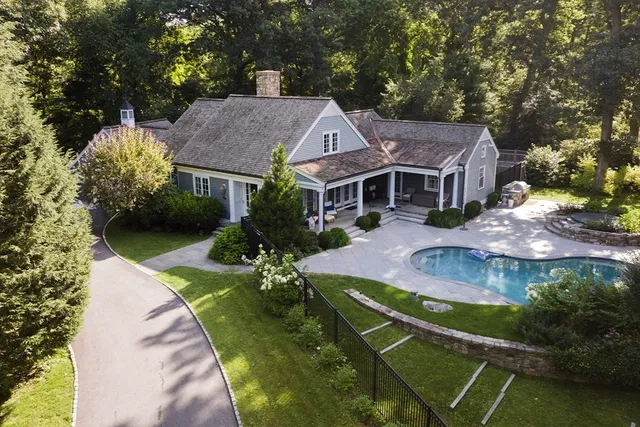 an aerial view of a house