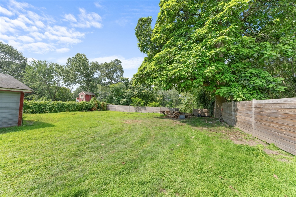 342 Franklin Street, Unit ST Framingham, MA 01702 - Photo 30 of 39 a view of a backyard with grass and a large tree