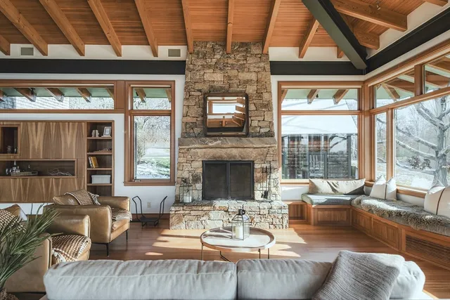 a living room with furniture