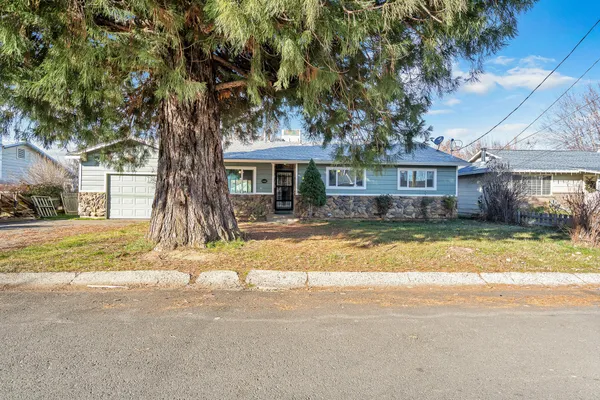 a house that has a tree in front of it