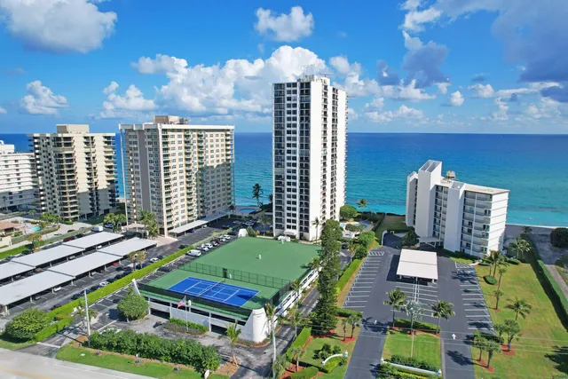 a view of a city with tall buildings