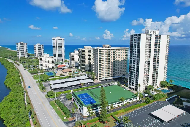a view of a city with tall buildings