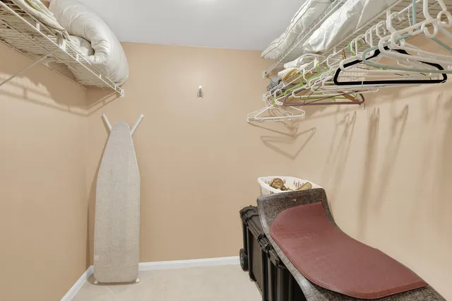 a room with a chair and a table