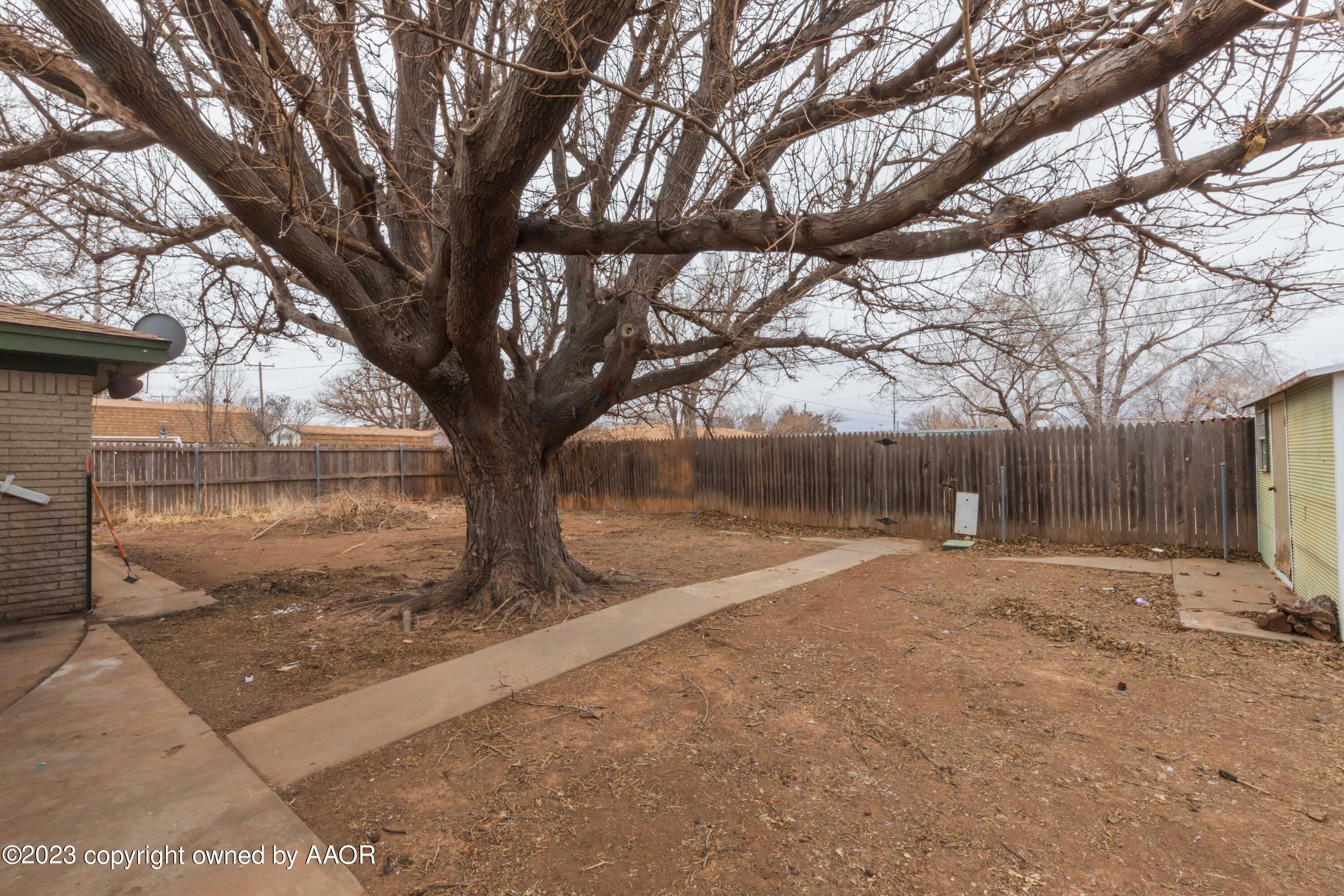 3410 Harmony Street Amarillo, TX 79109 - Photo 40 of 41 a view of backyard with tree