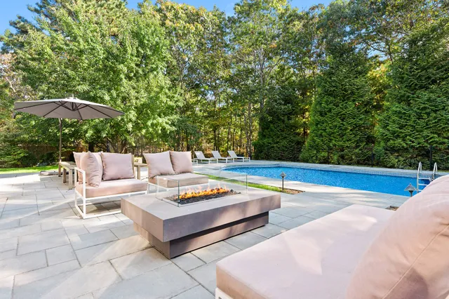 a outdoor space with sitting area