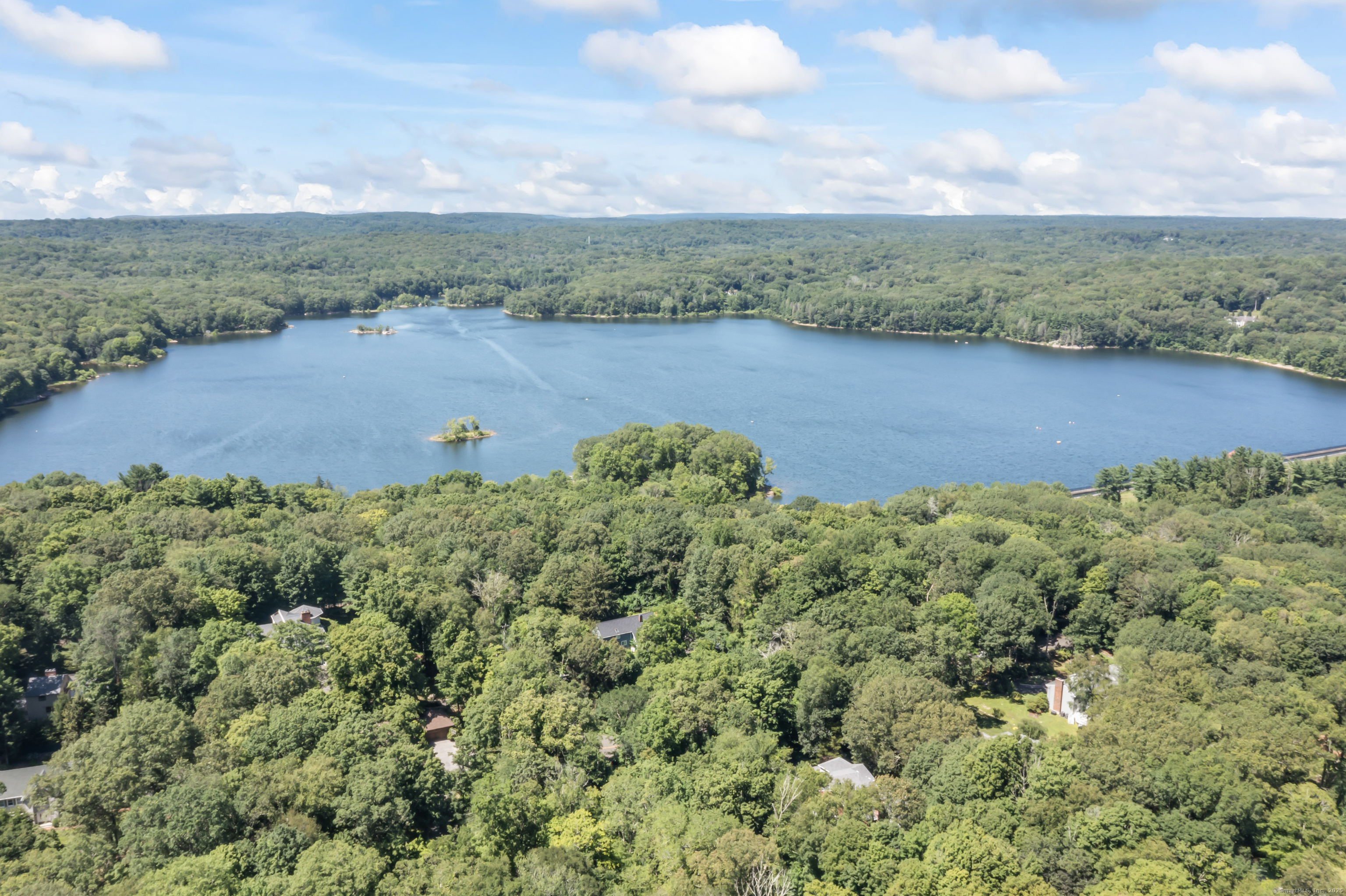 501 Woodbine Road Stamford, CT 06903 - Photo 17 of 37 a view of a lake with plants and large trees