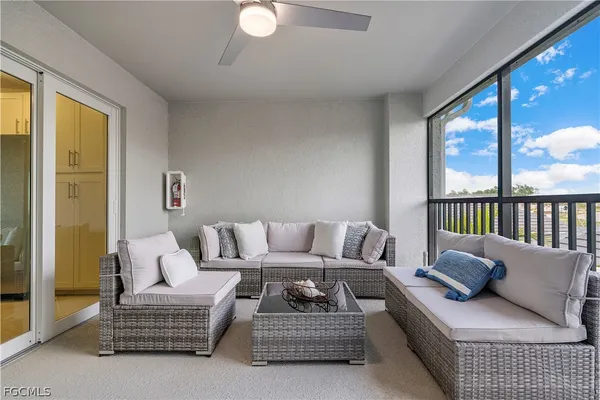 a living room with furniture