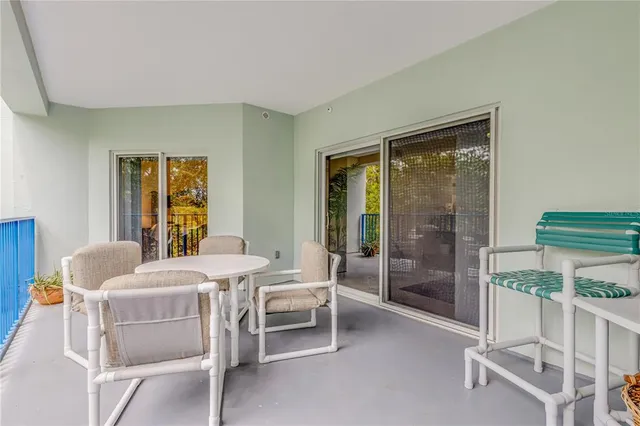 an aerial view of a balcony with outdoor space