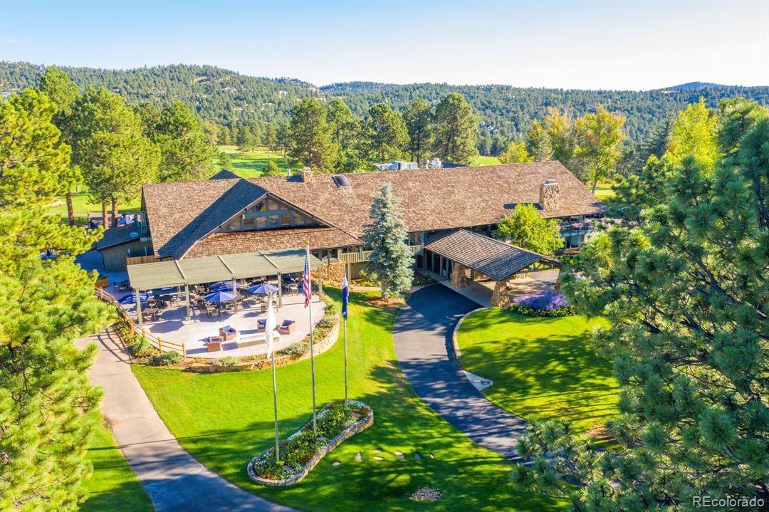 4094 Alpine Drive Evergreen, CO 80439 - Photo 35 of 39 an aerial view of a house with a garden and lake view