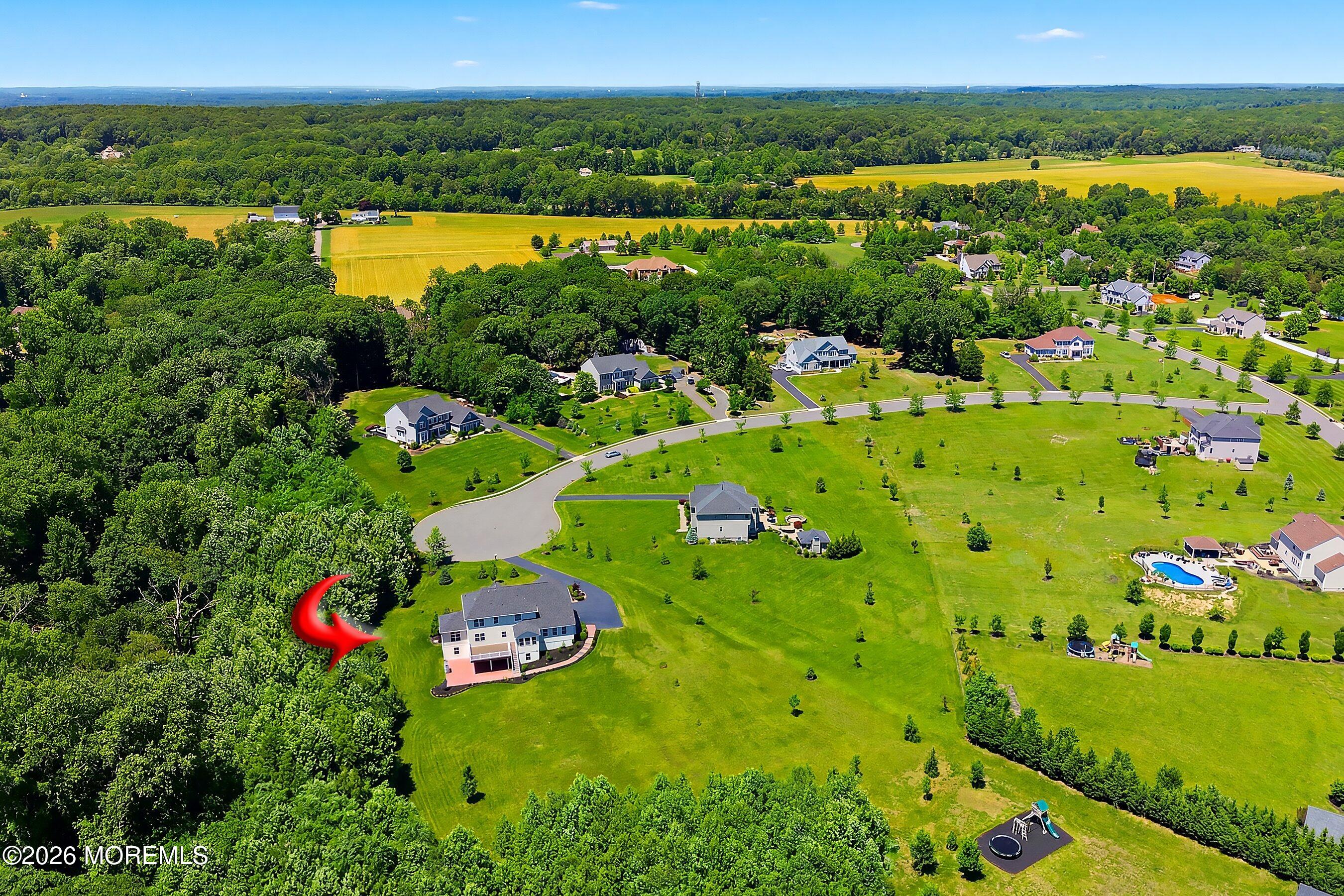 6 Valley Court Cream Ridge, NJ 08514 - Photo 45 of 48 77-Rear Aerial ARROW