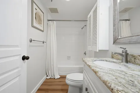 a view of beach and bathroom