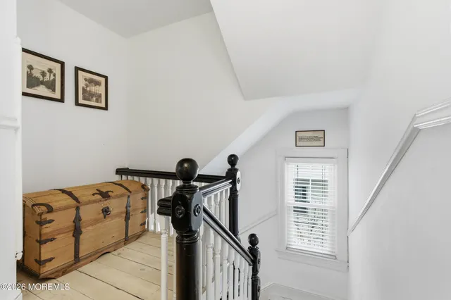 a view of a building with a large window