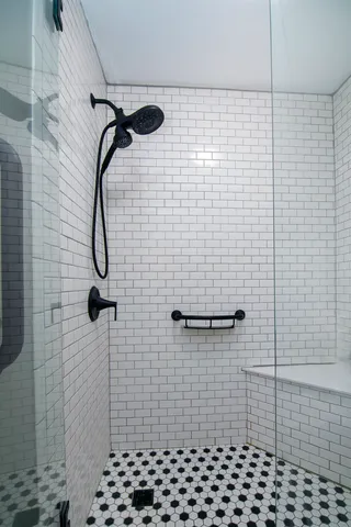 a bathroom with a shower