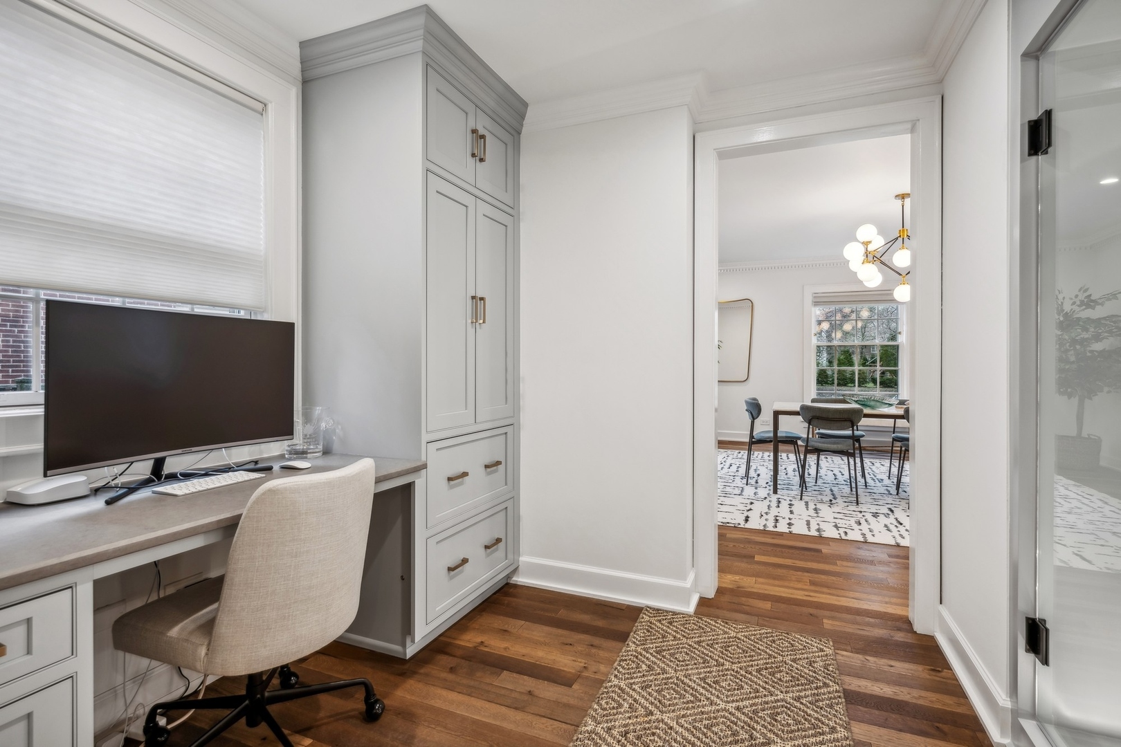 78 Robsart Road Kenilworth, IL 60043 - Photo 11 of 44 a view of a workspace with furniture and wooden floor