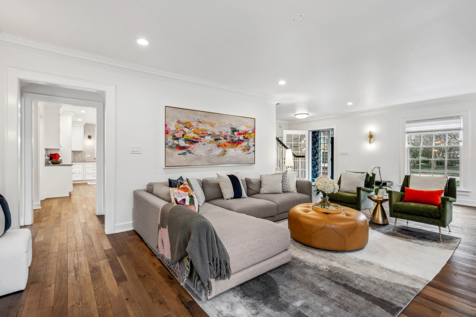 78 Robsart Road Kenilworth, IL 60043 - Photo 9 of 44 a living room with furniture and a flat screen tv