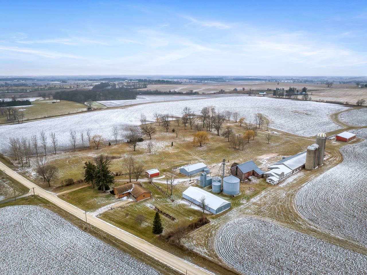 3178 North Berlin School Road Ridott, IL 61067 - Photo 6 of 47 an aerial view of a house with outdoor space