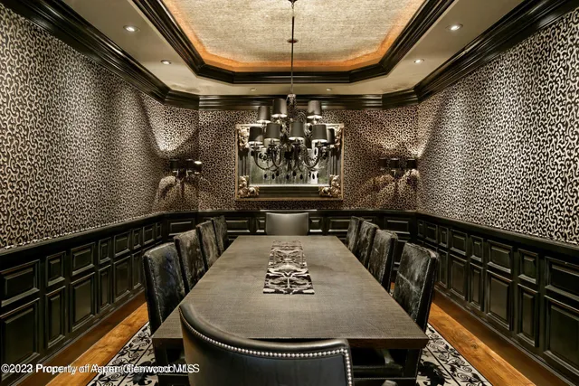 a view of a balcony dining area