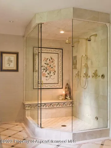 a bathroom with a shower