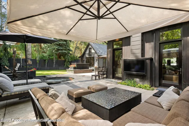 a outdoor space with patio the couches and pool