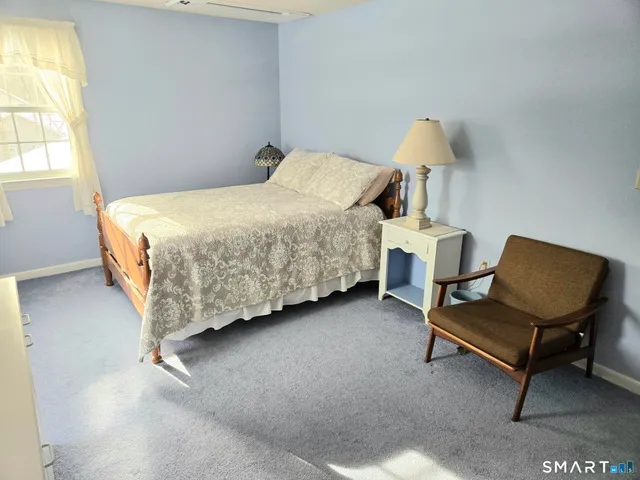 a bathroom with a shower curtain