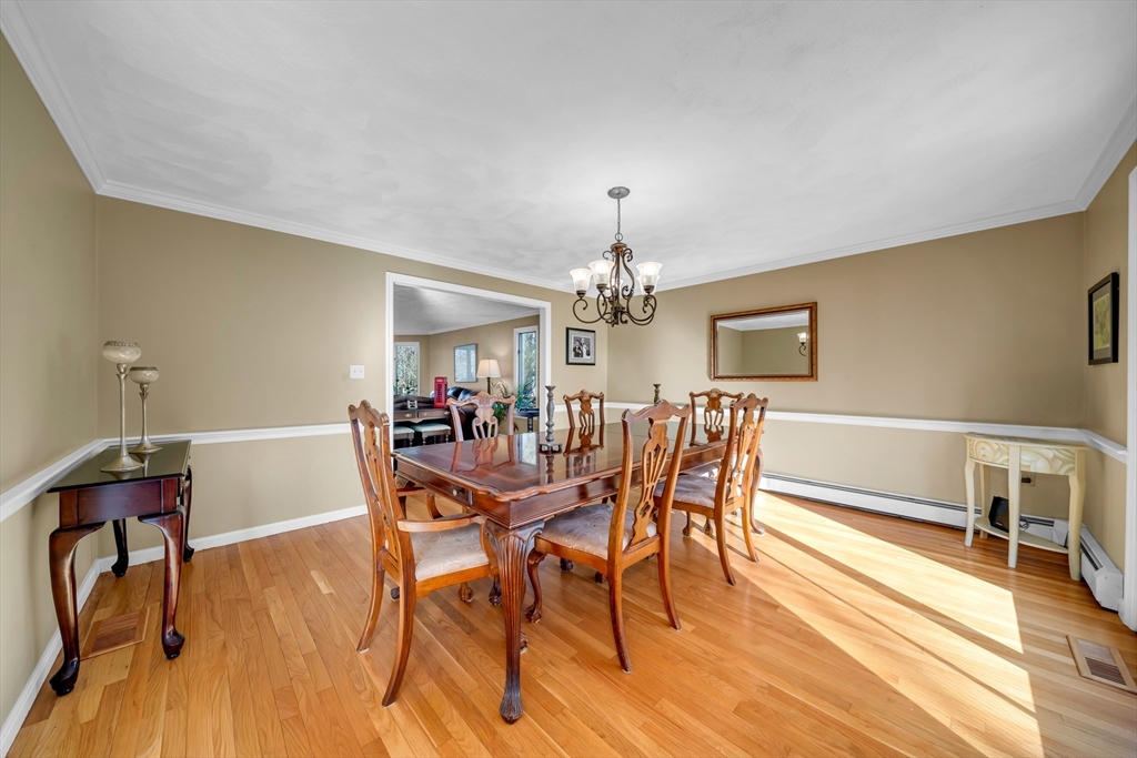 315 Candlestick Road North Andover, MA 01845 - Photo 22 of 42 a dining room with furniture a chandelier and wooden floor