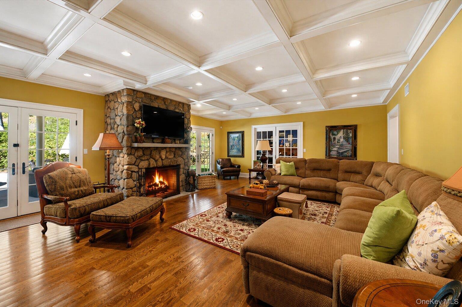 7 Ridgeview Circle Armonk, NY 10504 - Photo 9 of 50 a living room with furniture fireplace and a flat screen tv