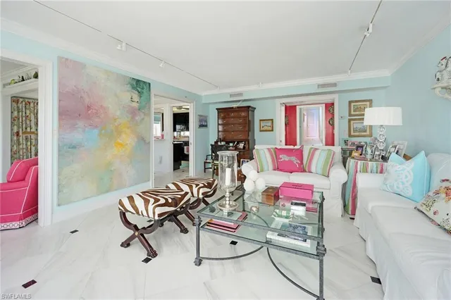 a living room with furniture and a couch