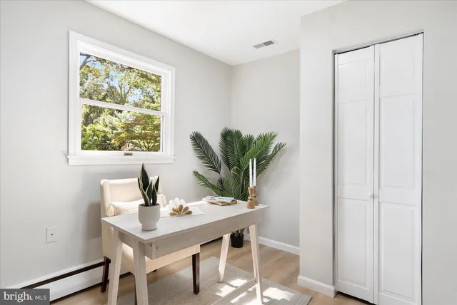 a view of a workspace with a window