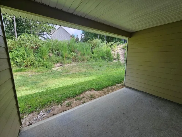 a view of a garden from a window