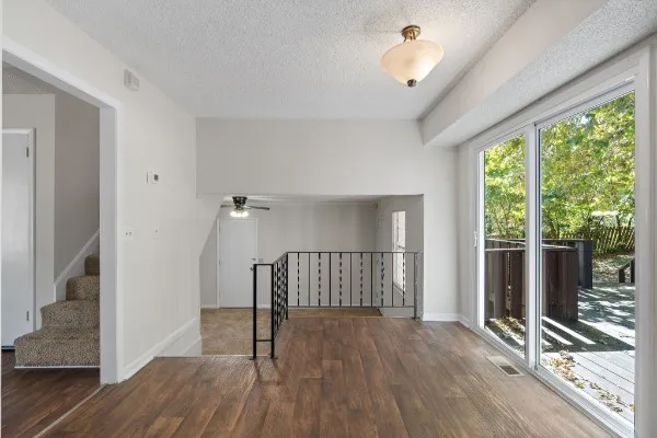 a view of entryway with wooden floor