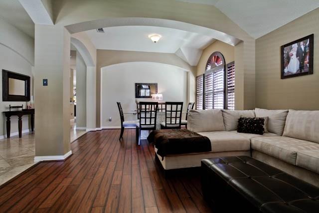 6352 Rolling Hill Road The Colony, TX 75056 - Photo 7 of 23 a living room with furniture and a wooden floor
