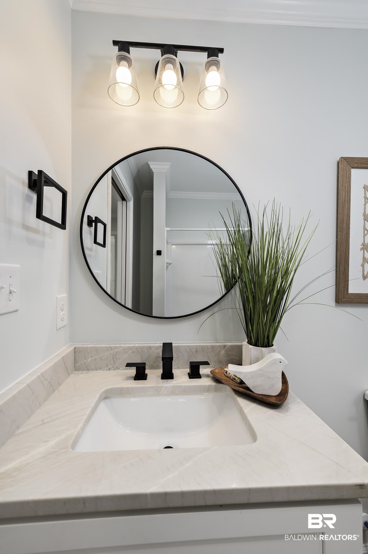 6001 Camp Halls Mill Road Mobile, AL 36619 - Photo 28 of 52 Bathroom with vanity and crown molding