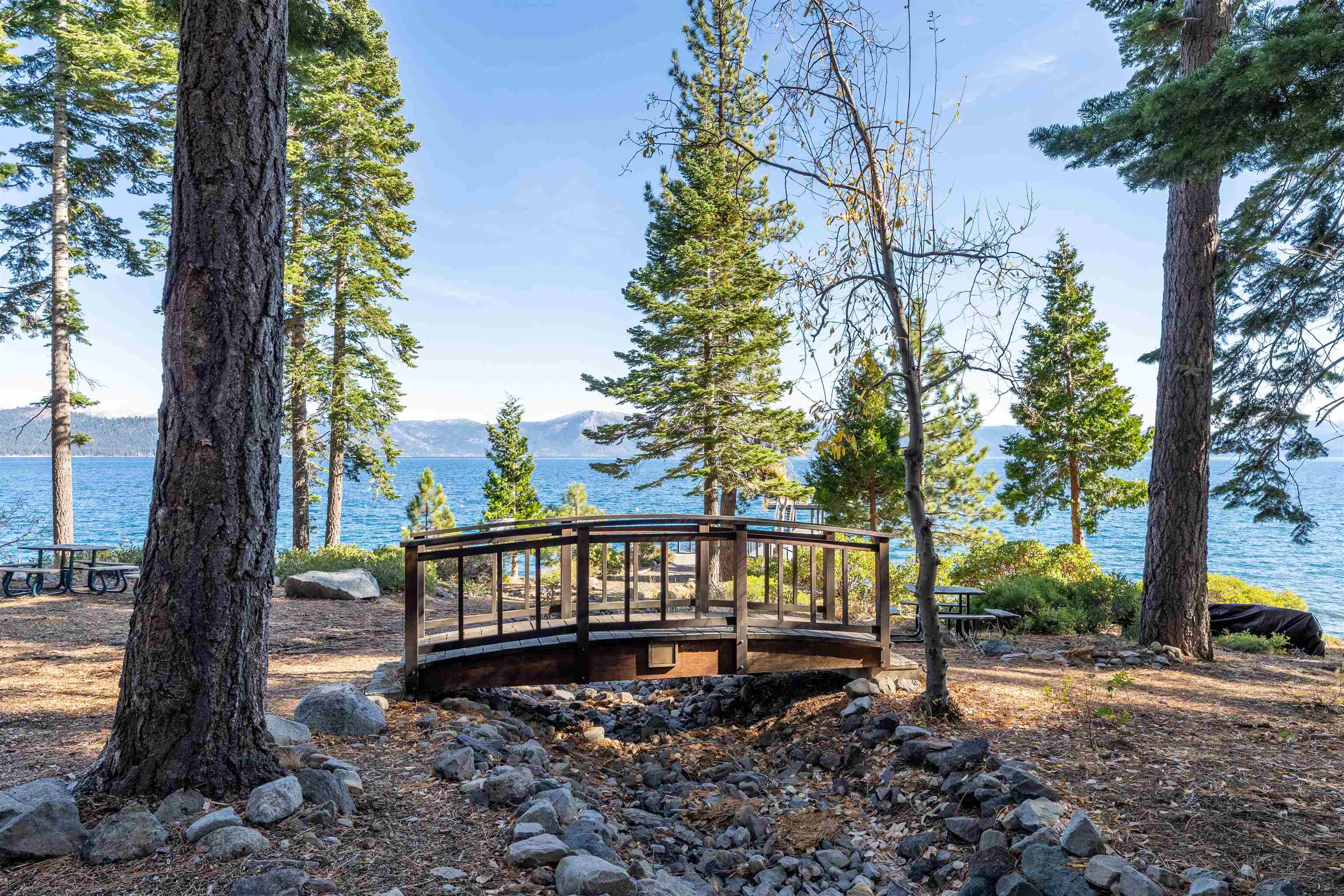 4285 Jeffrey Way Carnelian Bay, CA 96140 - Photo 20 of 21 a view of a wooden deck with a trees