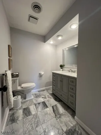 a bathroom with a sink a toilet a mirror and shower