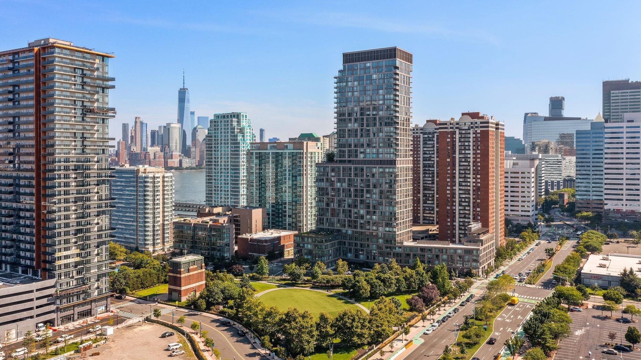 75 Park Lane South, Unit 1607 Jersey City, NJ 07310 - Photo 20 of 20 a view of city with tall buildings