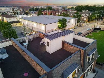 an aerial view of a city