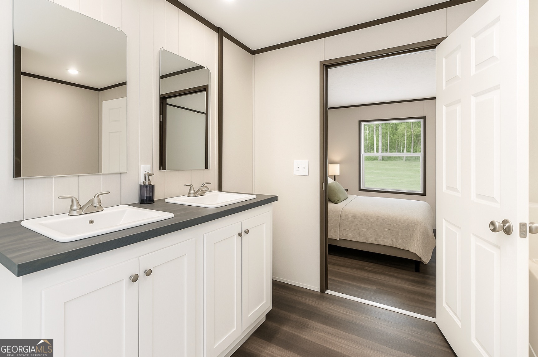 152 Wendy Hill Road Ellijay, GA 30536 - Photo 25 of 41 a en suite bathroom with a double vanity sink and a mirror